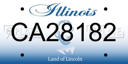 CA28182 Illinois License Plate