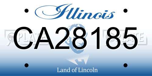 CA28185 Illinois License Plate