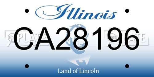 CA28196 Illinois License Plate