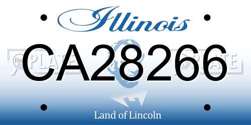 CA28266 Illinois License Plate