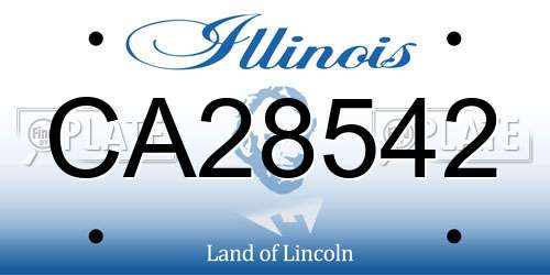 CA28542 Illinois License Plate