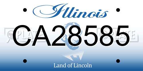 CA28585 Illinois License Plate
