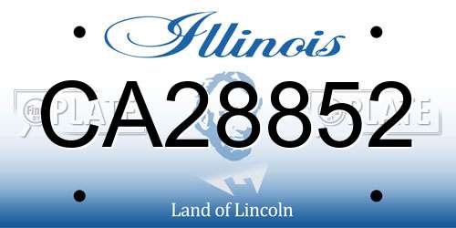 CA28852 Illinois License Plate
