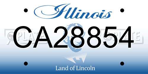 CA28854 Illinois License Plate