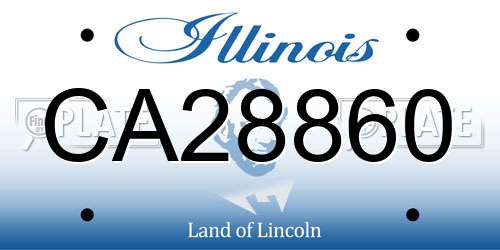 CA28860 Illinois License Plate