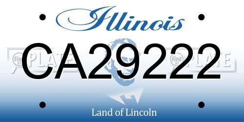CA29222 Illinois License Plate