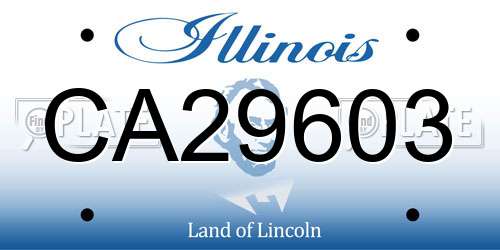 CA29603 Illinois License Plate