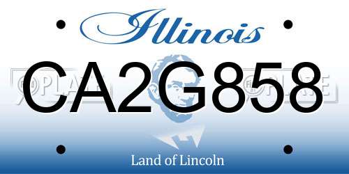 CA2G858 Illinois License Plate