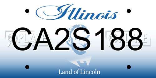 CA2S188 Illinois License Plate
