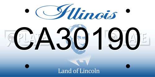 CA30190 Illinois License Plate