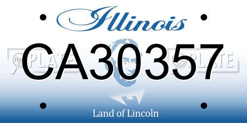 CA30357 Illinois License Plate