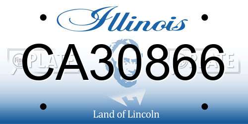 CA30866 Illinois License Plate