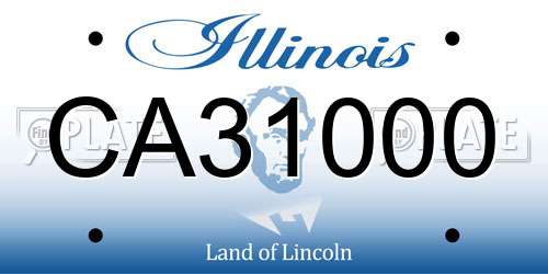 CA31000 Illinois License Plate