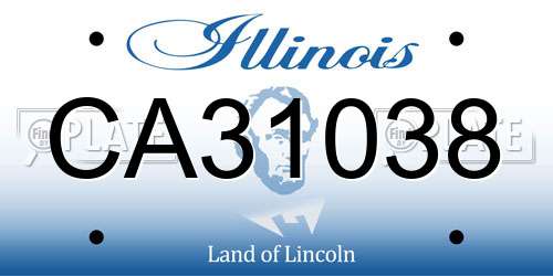 CA31038 Illinois License Plate