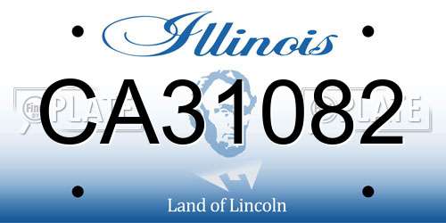 CA31082 Illinois License Plate