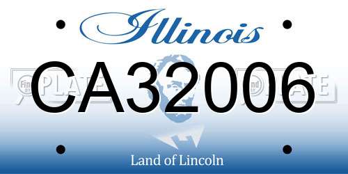 CA32006 Illinois License Plate