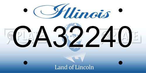 CA32240 Illinois License Plate