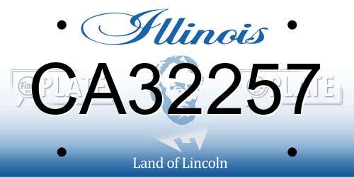 CA32257 Illinois License Plate