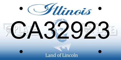 CA32923 Illinois License Plate