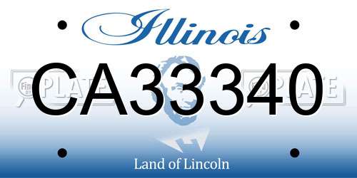 CA33340 Illinois License Plate