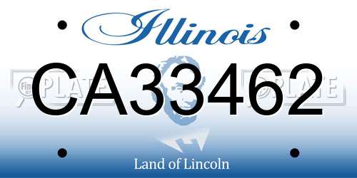 CA33462 Illinois License Plate