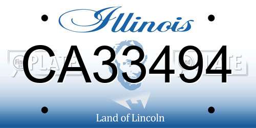 CA33494 Illinois License Plate
