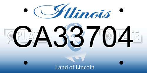 CA33704 Illinois License Plate