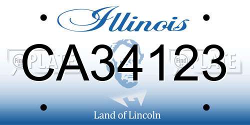 CA34123 Illinois License Plate