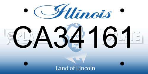 CA34161 Illinois License Plate