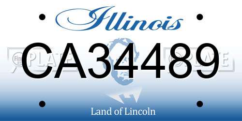 CA34489 Illinois License Plate