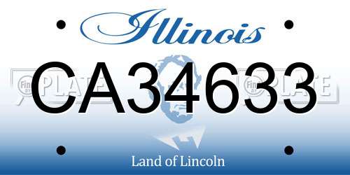 CA34633 Illinois License Plate