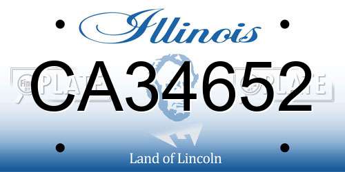 CA34652 Illinois License Plate