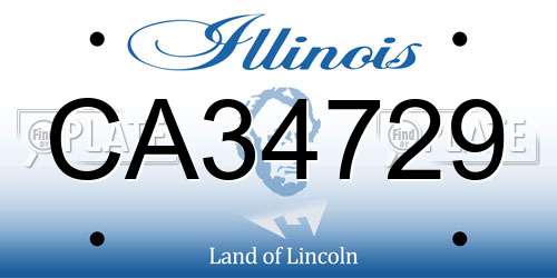 CA34729 Illinois License Plate