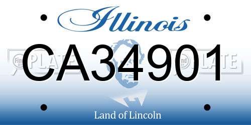 CA34901 Illinois License Plate