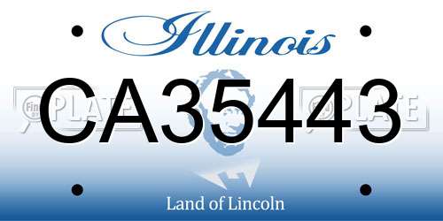 CA35443 Illinois License Plate