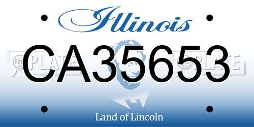 CA35653 Illinois License Plate