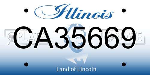 CA35669 Illinois License Plate