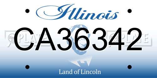 CA36342 Illinois License Plate