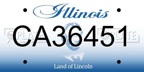 CA36451 Illinois License Plate