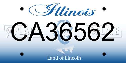 CA36562 Illinois License Plate