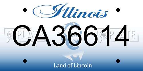 CA36614 Illinois License Plate