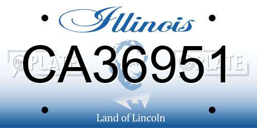 CA36951 Illinois License Plate