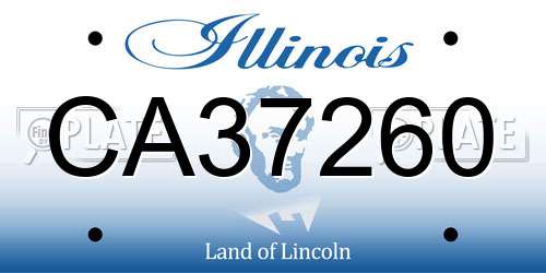 CA37260 Illinois License Plate