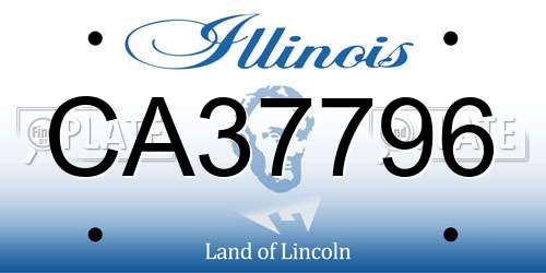 CA37796 Illinois License Plate