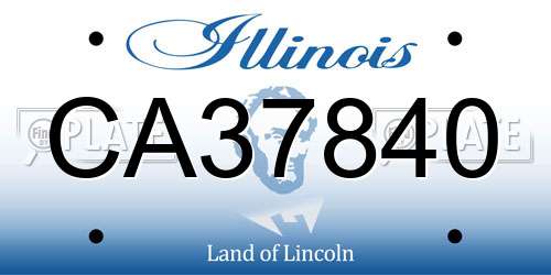 CA37840 Illinois License Plate