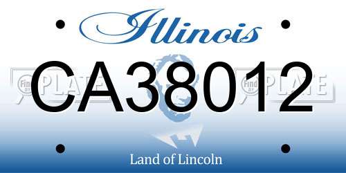 CA38012 Illinois License Plate