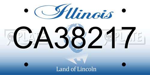 CA38217 Illinois License Plate