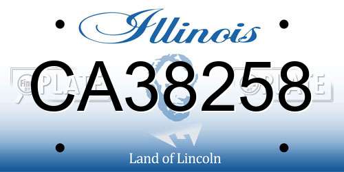 CA38258 Illinois License Plate