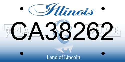 CA38262 Illinois License Plate