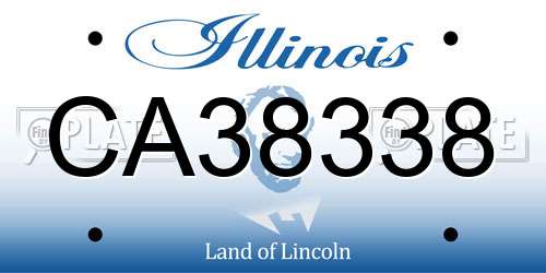 CA38338 Illinois License Plate